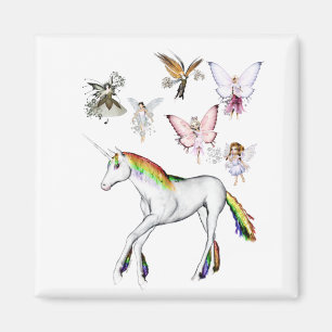 Fairies Colour the Unicorn Magnet