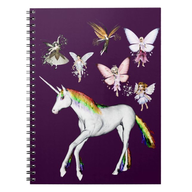 Fairies Colour the Unicorn Notebook (Front)
