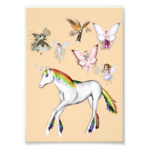 Fairies Colour the Unicorn Photo Print