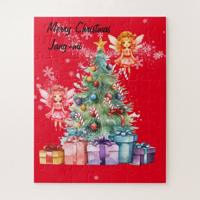 Fairies decorating the Christmas tree Jigsaw Puzzle (Vertical)