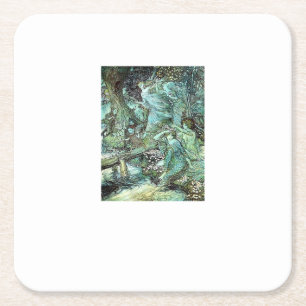 Fairies Fairycore Fashion Aesthetic Goblincore Cot Square Paper Coaster