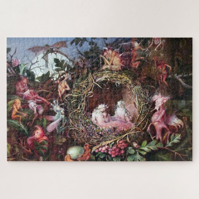 Fairies in a Birds Nest, John Anster Fitzgerald Jigsaw Puzzle (Horizontal)