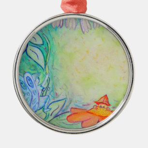 Fairies in the Garden Art Custom Ornament