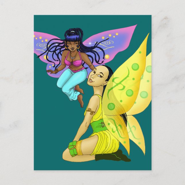 Fairies Lil and Trixie Postcard (Front)