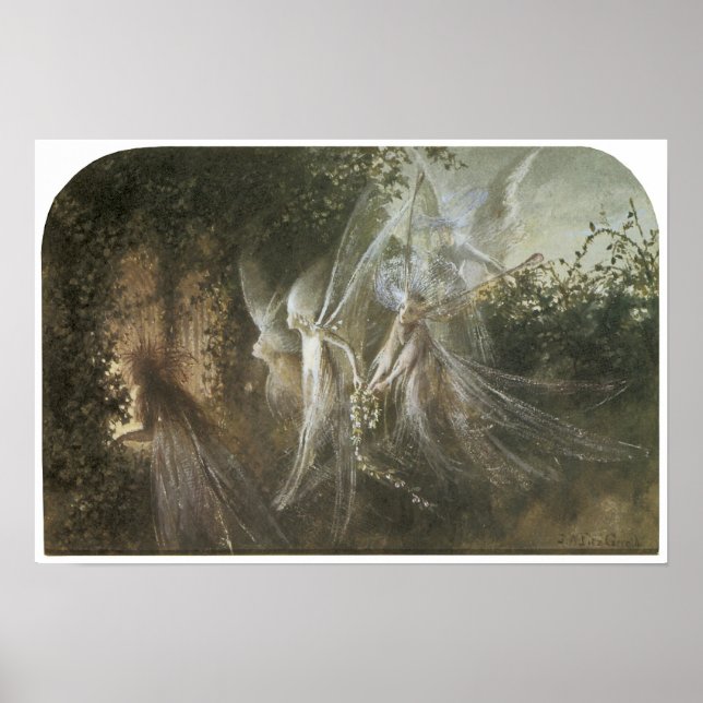 Fairies Looking Through a Gothic Arch, c. 1864 Poster (Front)