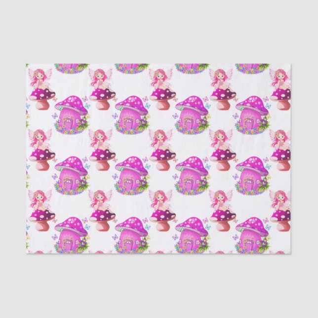 Fairies mushrooms party pattern tissue tissue paper (Front)