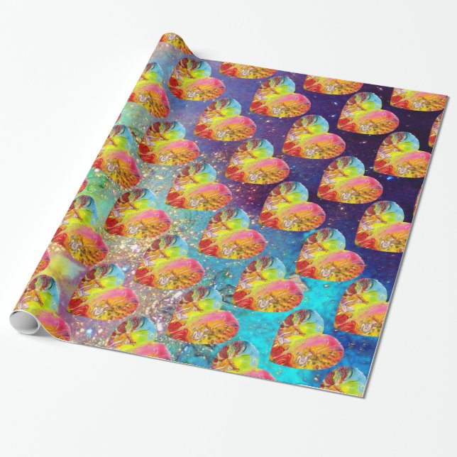 FAIRIES OF DAWN Heart Wrapping Paper (Unrolled)