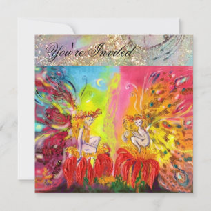 FAIRIES OF DAWN ,Magic Gold Sparkles Invitation