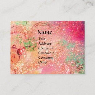 FAIRIES OF DAWN / MAGIC SPARKLES IN PINK GOLD TEAL BUSINESS CARD