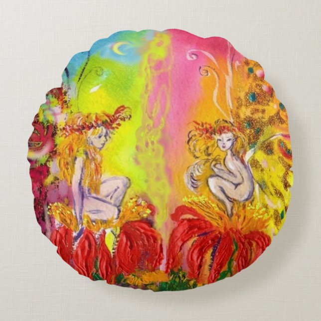 FAIRIES OF DAWN ROUND CUSHION (Front)