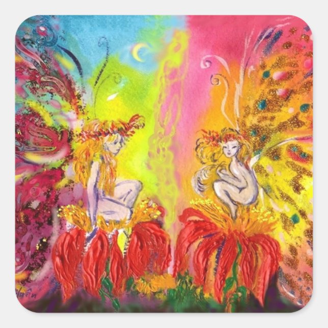 FAIRIES OF DAWN SQUARE STICKER (Front)