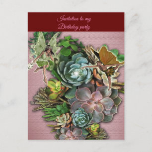 Fairies on a Succulent Display Postcard