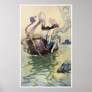 Fairies on the Seashore Print by Warwick Goble