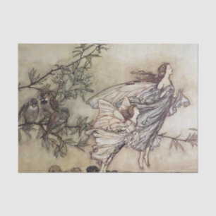 “Fairies Tiff with the Birds” by Arthur Rackham Tissue Paper