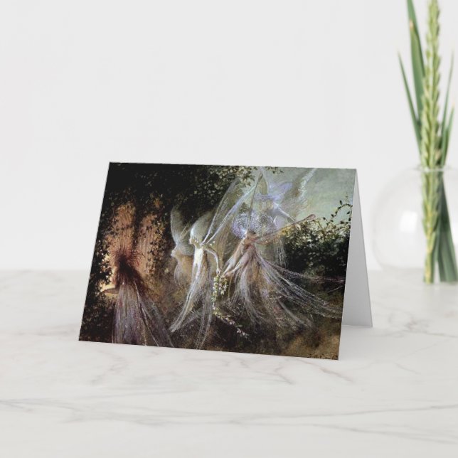 Fairies Watching At Forest Edge Card (Front)