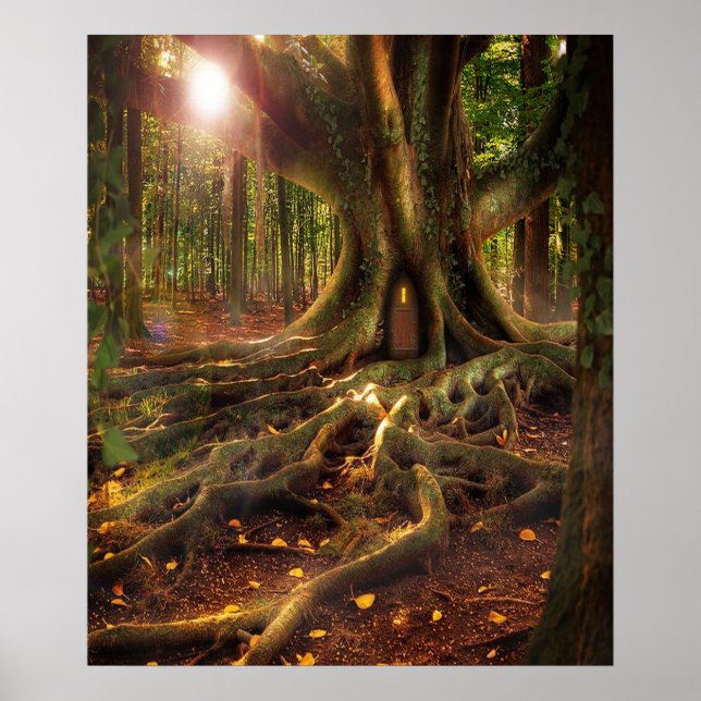 Fairies, Wiccan, Pagan, Sunlit Forest Poster (Front)