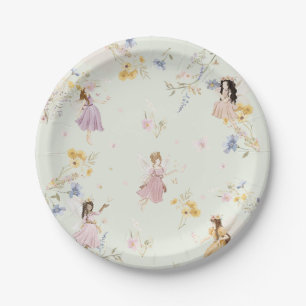 Fairies Wildflower Meadow Flowers Birthday Paper Plate