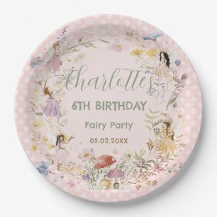 Fairies Wildflower Meadow Flowers Birthday Party Paper Plate
