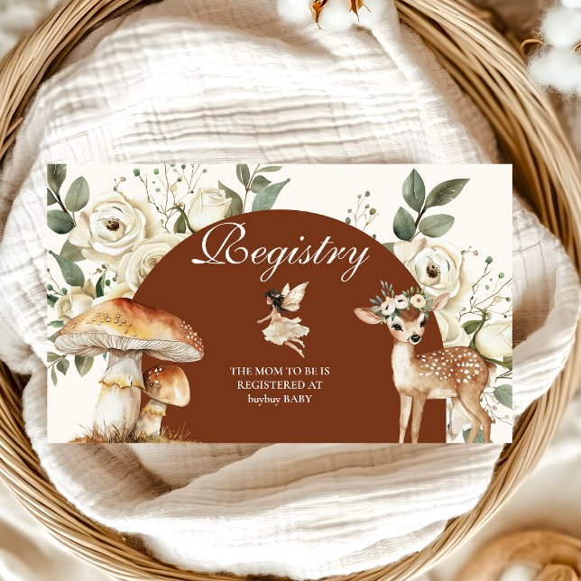 Fairies Wildflowers Flower Meadow Baby Registry Enclosure Card (Creator Uploaded)