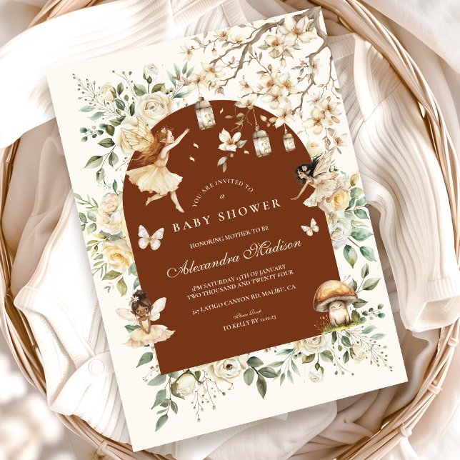 Fairies Wildflowers Flower Meadow Baby Shower Invitation (Creator Uploaded)