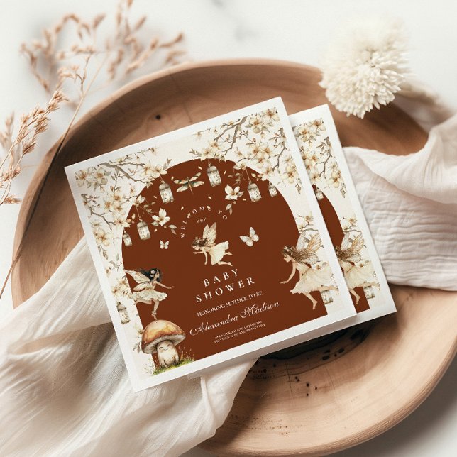 Fairies Wildflowers Flower Meadow Baby Shower Napkin (Creator Uploaded)