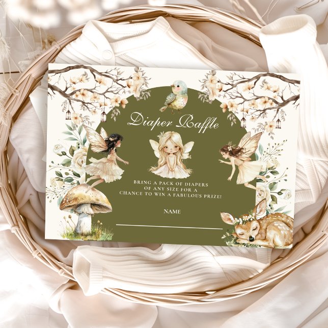 Fairies Wildflowers Flower Meadow  Diapper Raffle Enclosure Card (Creator Uploaded)