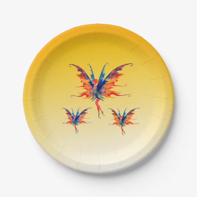 Fairies Wings Custom Paper Plates 7 in (Front)