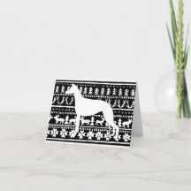 Fairisle Sighthound  Christmas Linocut