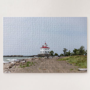 Fairport Harbour West Breakwater Lighthouse Jigsaw Puzzle