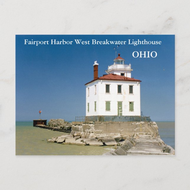 Fairport Harbour West Breakwater Lighthouse Postcard (Front)
