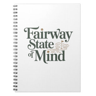 Fairway State Of Mind Minimal Retro Golf Lifestyle Notebook