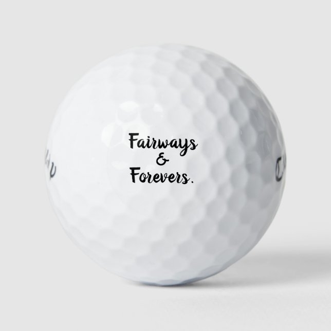 'Fairways and Forevers' Golf Course Wedding Favour Balls (Front)