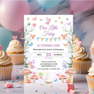 Fairy 1st Birthday Girl Enchanted Forest Party Invitation