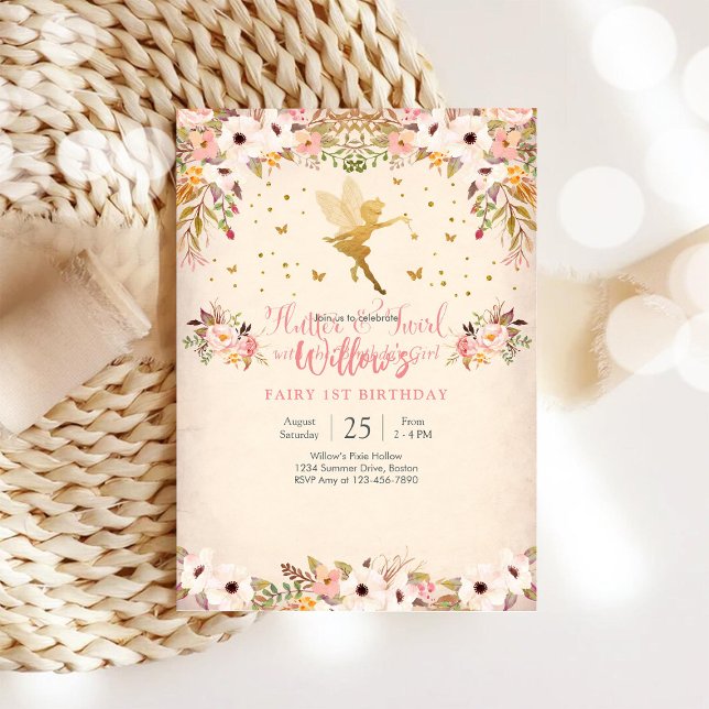 Fairy 1st Birthday Invitation (Creator Uploaded)