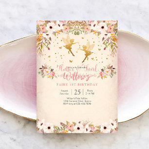 Fairy 1st Birthday Invitation
