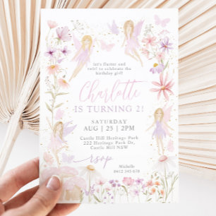 Fairy 2nd Birthday Invitation Flutter and Twirl
