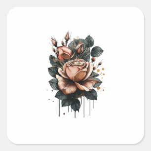 Fairy Aesthetic Goblincore And  Cottagecore Mushro Square Sticker