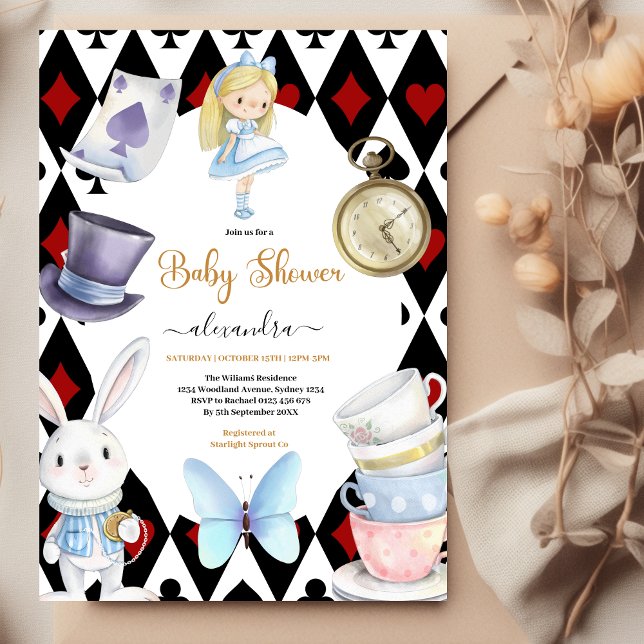 Fairy Alice in Wonderland Baby Shower Invitation (Creator Uploaded)