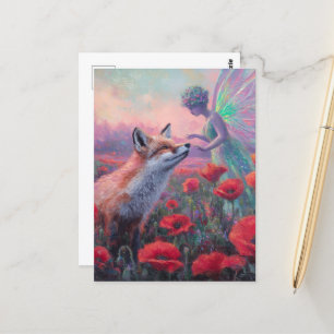 Fairy and a Red Fox Postcard