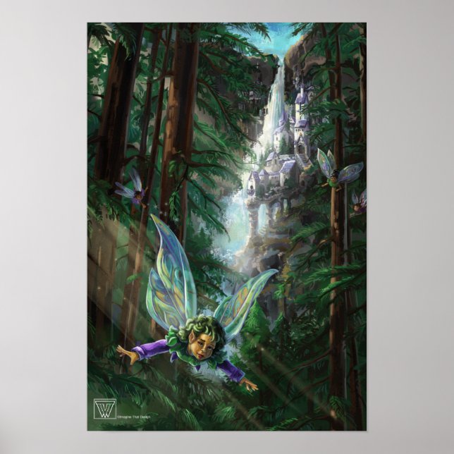 Fairy and Castles Fantasy Art Poster (Front)