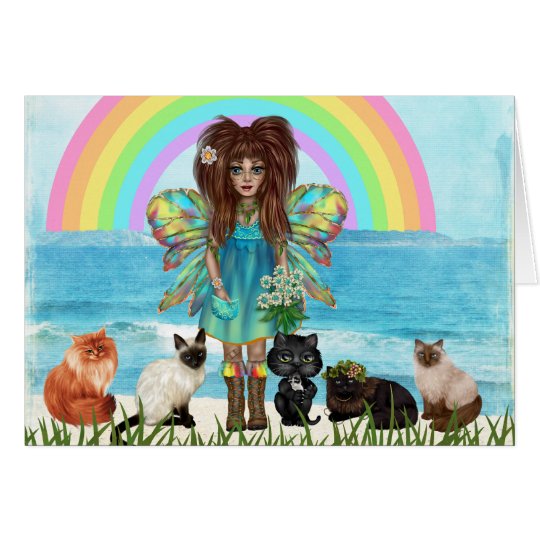 Fairy and Cats All Occasion Greeting Card
