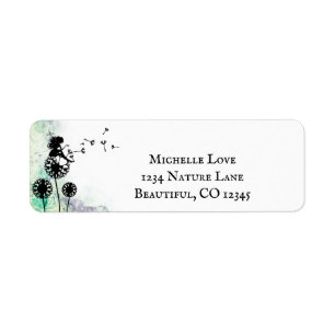 Fairy and Dandelion Seeds Flower Garden Address Return Address Label
