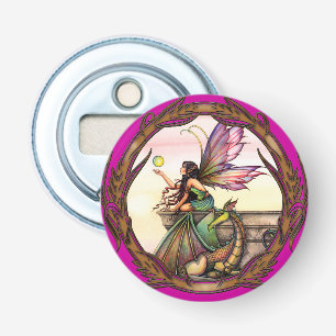 Fairy and Dragon Fantasy Art by Molly Harrison Bottle Opener