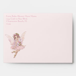 Fairy and Flowers Baby Shower Host  Envelope