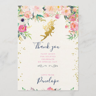 Fairy and Flowers Thank You card