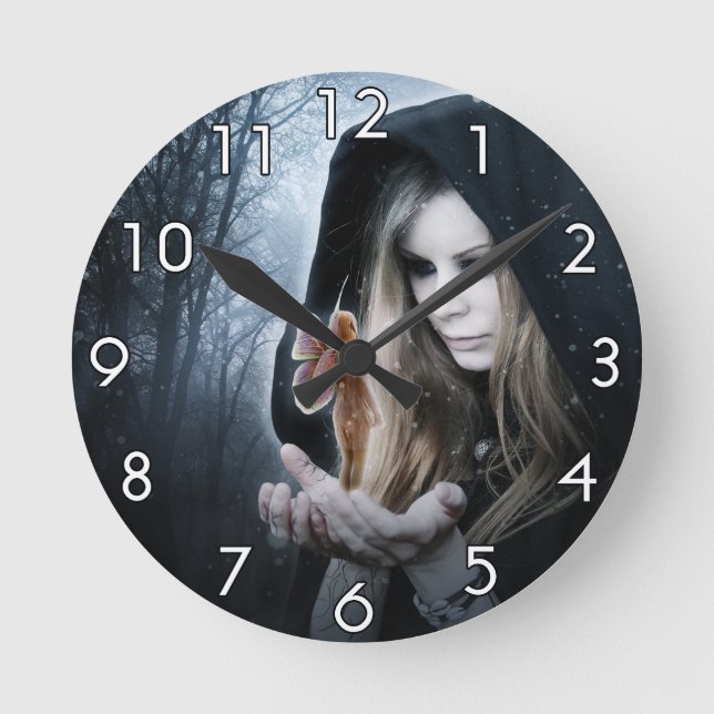 Fairy and Girl Round Clock (Front)