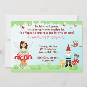 Fairy and Gnome Woodland Party   INVITATION