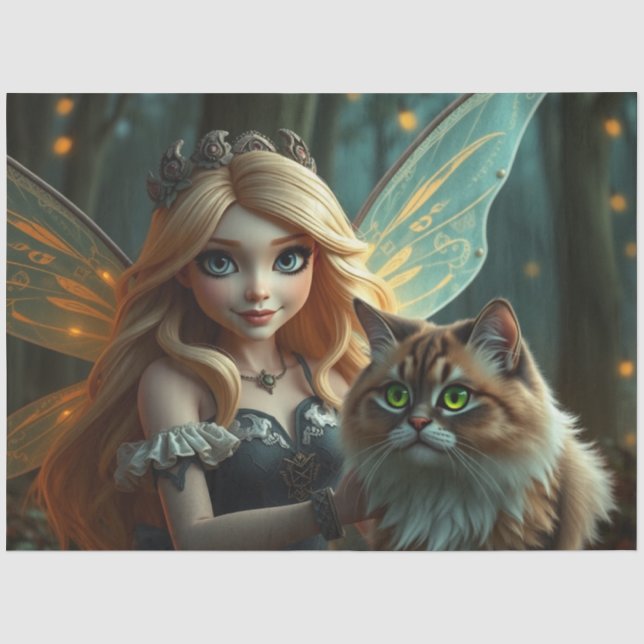 Fairy and her Cat,  Tissue Paper (Front)