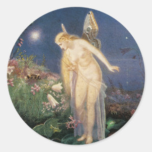 Fairy and Honey Bee Classic Round Sticker