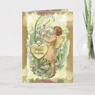 Fairy and Lily-of-the-Valley Birthday Card